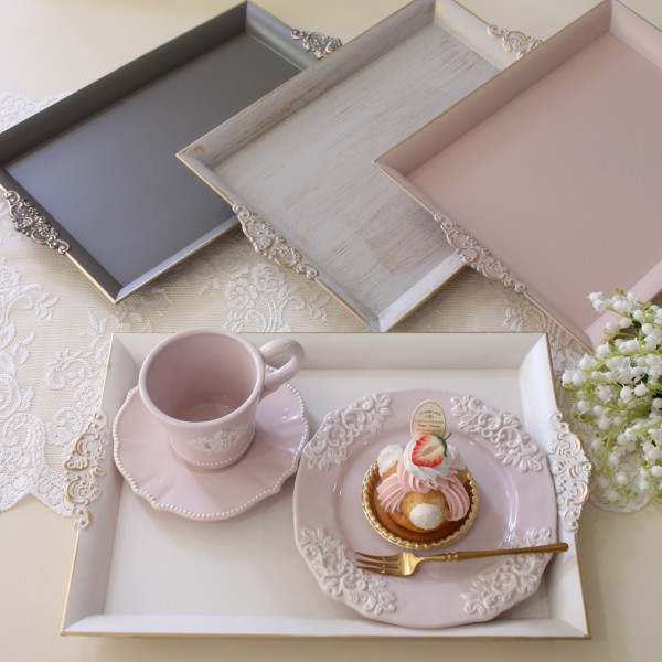 お盆　アンティーク 楽天市場】トレイ お盆 レクトトレー おしゃれ Lサイズ おぼん トレー