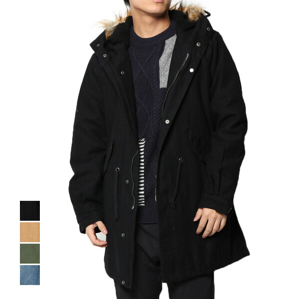 代引不可 コート モッズコート ミリタリーコート 裏ボア ファー付き 無地 ベーシック アウター メンズ ベージュ オリーブ ブラック インディゴ 最先端 Www Balloonylandkw Com