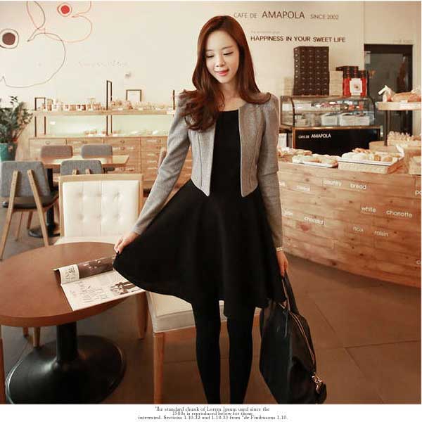 楽天市場 ワンピース ワンピ ジャケット セット ノースリーブ ミニ丈 無地 フレア 点セット レディース グレー Styleblock スタイルブロック