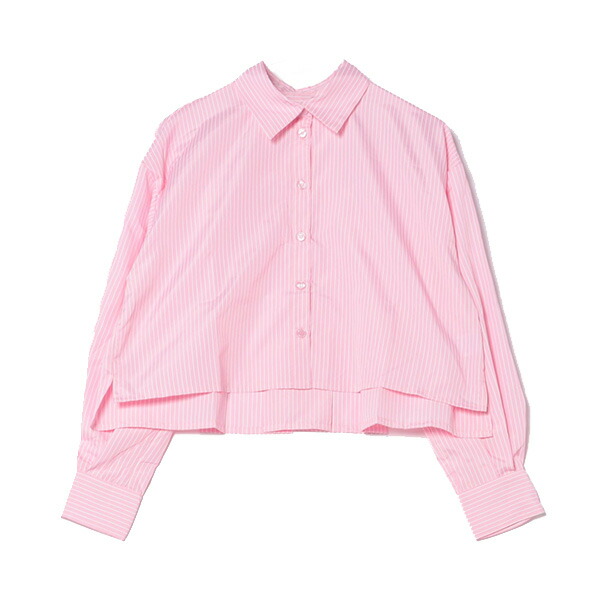 ストライプ柄 ショート丈 長袖 シャツシャツ ブラウス へそ出し 柄シャツ シンプル 可愛い ショート丈 クロップ丈 おしゃれ ゆったり 総柄 長袖シャツ sb-x31566_1.jpg