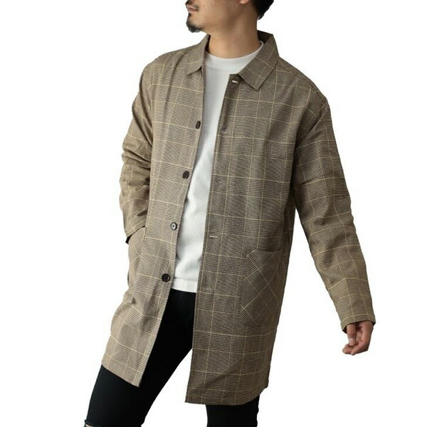 楽天市場 ステンカラーコート メンズ スプリングコート カジュアル ビジネス チェック柄 ショップコート シャツコート 綿麻 長袖 ロング アウター ホワイト ベージュ メンズファッション Styleblockmen