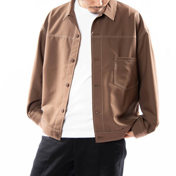 楽天市場 シャツ ワークシャツ メンズ 長袖 おしゃれ カジュアル 大きい 無地 ビッグシルエット ミリタリー ステッチ ストレッチ トップス ベージュ ブラウン ブラック メンズファッション Styleblockmen