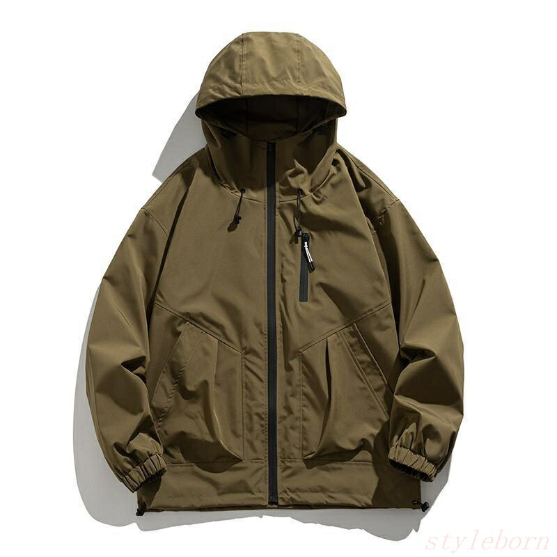 メンズ 山岳パーカー 山登り服 防風 ボンネット付き添い人 ハイネック 止水ジッパー 細工物 御役目 今めかしい 馬鹿でかい ライトアウター パーカー 馬鹿でかい