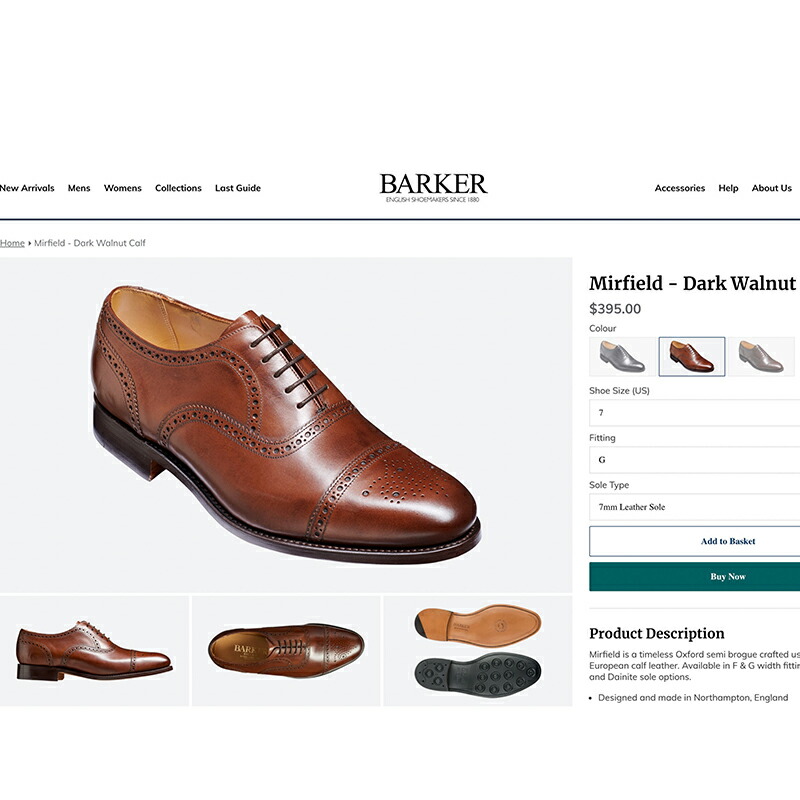 楽天市場 Barker バーカー 英国製 ラスト 386 Mirfield ビジネス 紳士 本革 皮靴 靴 大きい 小さい 送料無料 交換無料 内羽根 防水 ダイナイトソール グッドイヤー 正規 雪 雨 滑らないウォールナットレースアップ セミブローグ メンズ ストレートチップ Style Edition