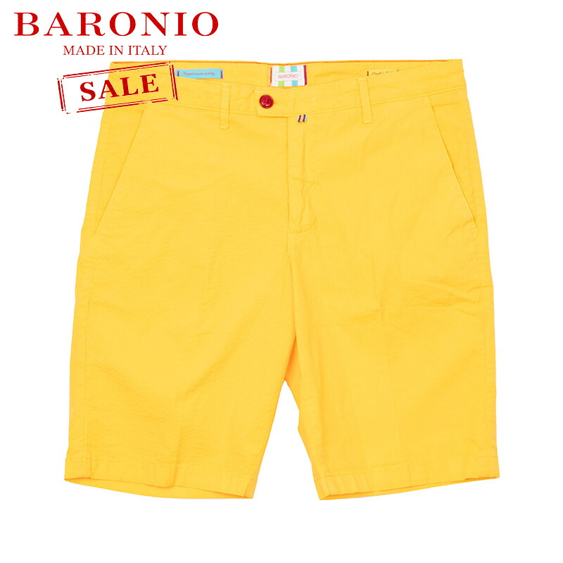 BARONIO | バローニョ 送料無料 国内正規輸入 カジュアル 夏 バロニオ サマー イタリア製 ストレッチ ハーフパンツ コットン シア サッカー 無地柄 ANGELO ARENIELLO イタリア製シアサッカー コットン ストレッチハーフ メンズ ショートパンツ