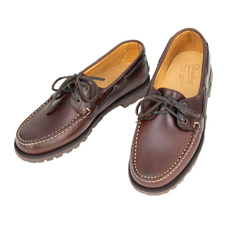 Paraboot | パラブーツ アウトドア 牛革 オールシーズン カジュアル ビジネス 履きやすい 軽量 美脚 素足 撥水 防水 ドライビング マリン モカシン スポーティー MALO/RAID MARRON AMERICA デッキシューズ メンズ スニーカー