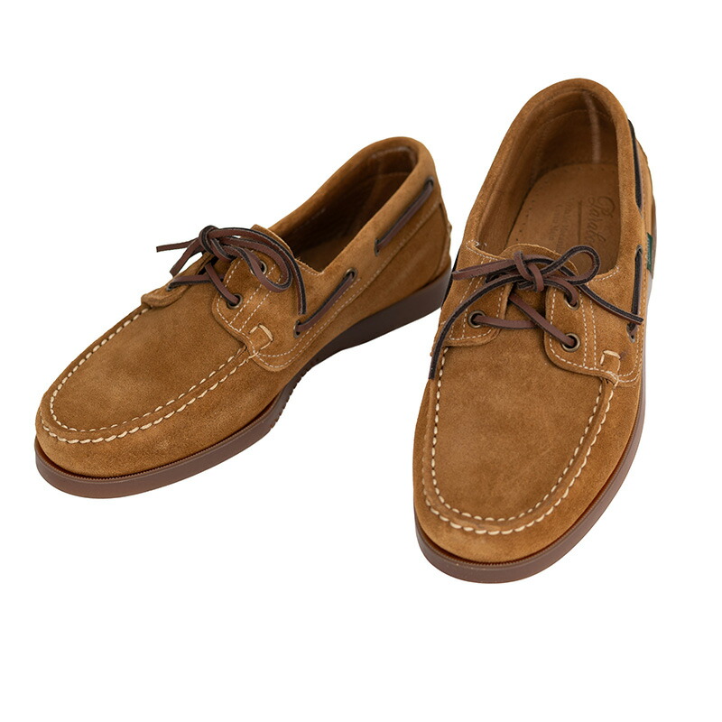 Paraboot | パラブーツ アウトドア 牛皮 オール時分 心地よい 商行為 履き分かりやすい 軽さ 美脚 素足 撥水 雨合羽 ドライビング 米国海兵隊員 モカシン スポーティーBARTH/MARRONAMERICAMARINE SOLE メンズ 甲板シューズ