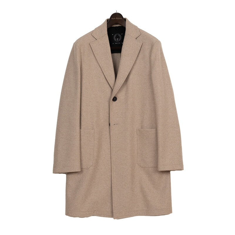 T-Jacket | ティージャケット 正規品 秋冬 シーズン チェスター ノッチドラペル 羊毛 コートビジネス 通勤 トラベル 極暖 ポリエステル 希少 厚手 イタリア製羊毛ウールノッチドラペル 2ボタン シングル メンズ チェスターコート