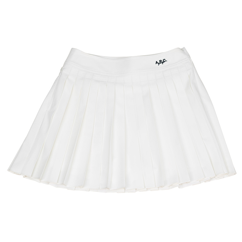 A.P.C. GOLF | アー・ペー・セーゴルフ APCGOLF ゴルフ御召しもの ゴルフお嬢さん ゴルフコーデ お買い得品 オール時期 フレンチ心地よい 運動競技御召しもの 筋目スコート白 下着類ズボン下付伸ばすこと レディース スコート