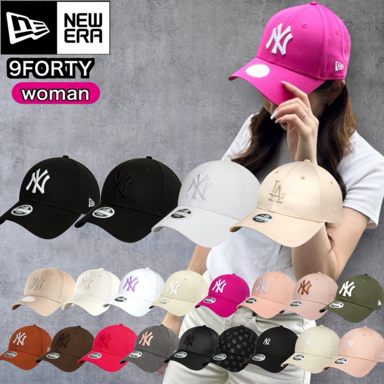 New Era 9FORTY LAロゴ ベージュキャップ 9FORTY ニューエラ Newera キャップ 帽子 LA ドジャース NYY