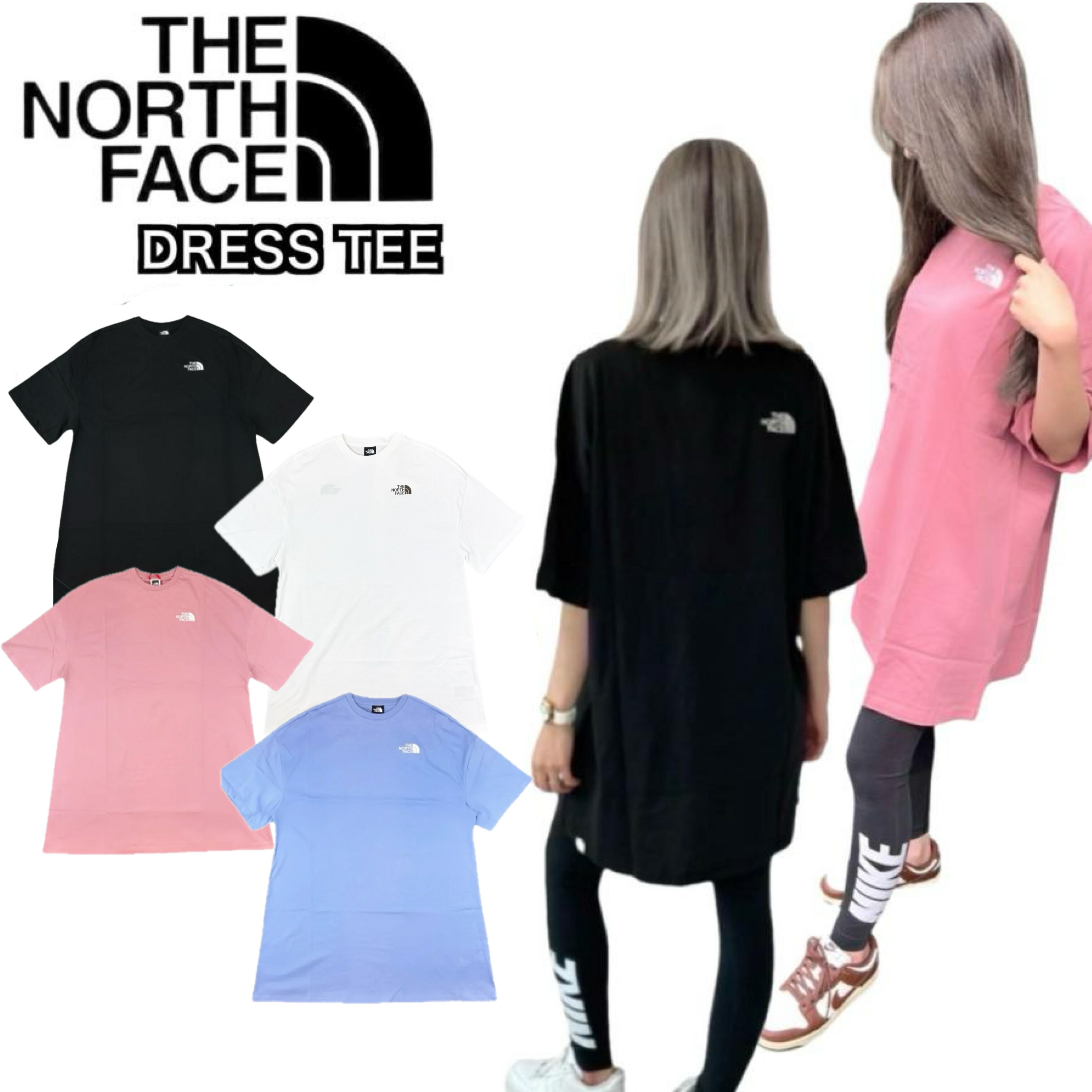 ノースフェイス レディース Tシャツ ワンピース チュニック ピンク LL相当 ノースフェイス レディース Tシャツ ワンピース チュニック