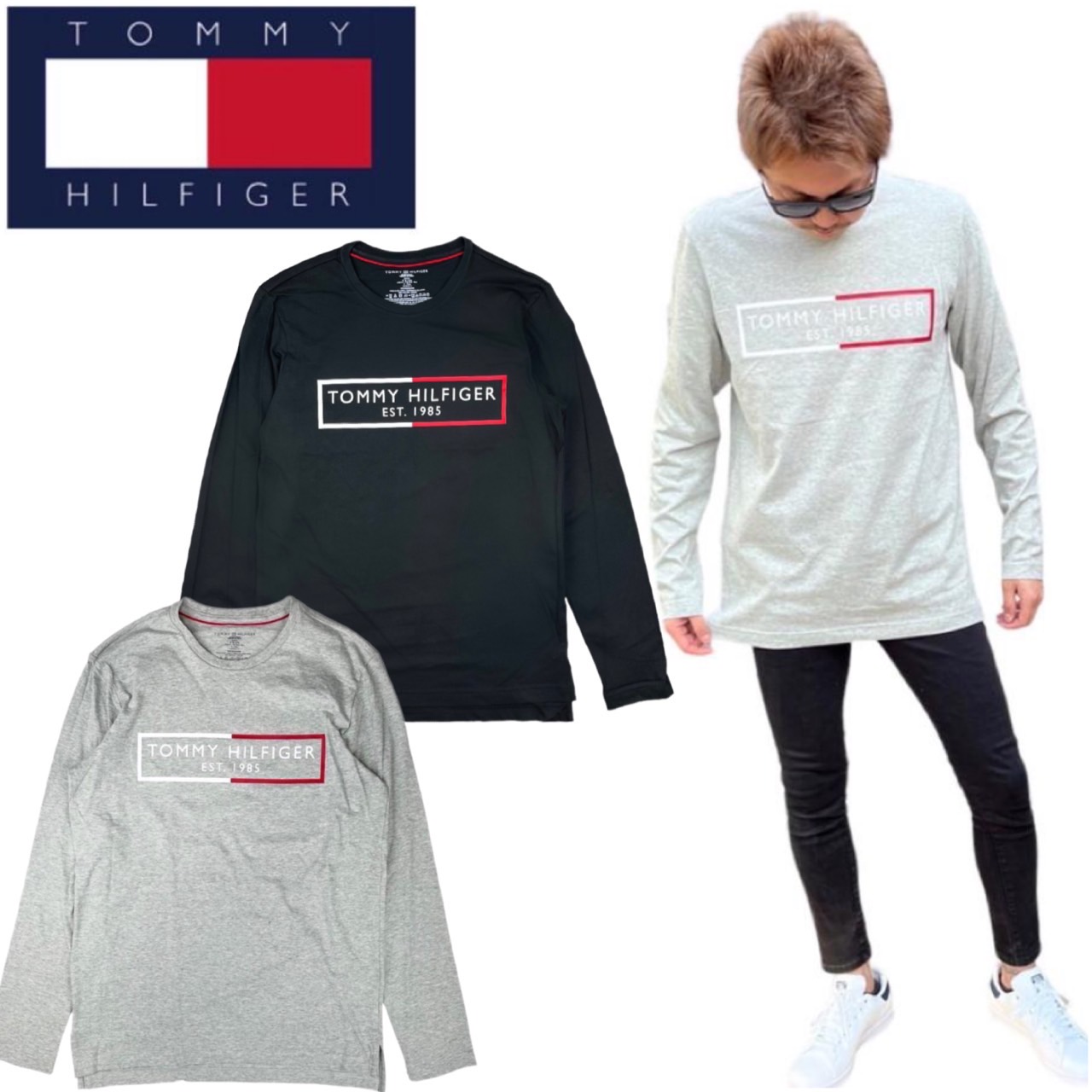 ふぃる　長袖-m TOMMY HILFIGER トミーヒルフィガー Tシャツ 長袖 ロンT メンズ
