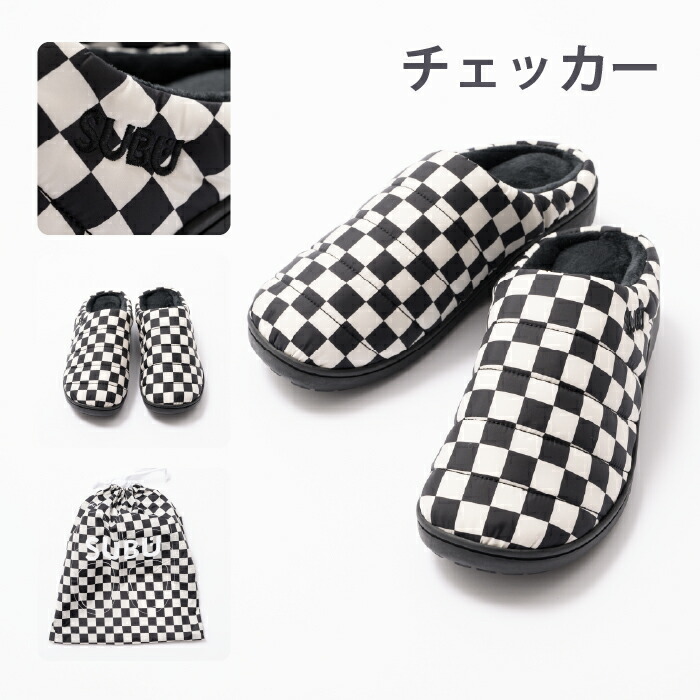 正規商品 [スブ] SUBU サンダル スリッポン おしゃれ 外履き スリッパ 起毛 暖かい 防寒 ダウンサンダル キルティング 撥水 冬 靴
