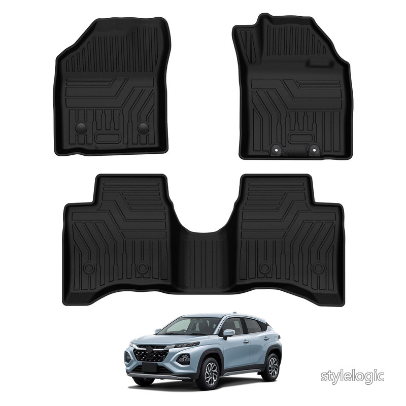 【送料無料】Virauto スズキ 新型 フロンクス 3D フロアマット 1＆2列目用 FRONX WDB3S WEB3S 2024年10月～ 専用 カーマット 足元マット TPE 滑り止め 防水 キズ&汚れ防止 耐摩擦 取付簡単 お手入れ アクセサリー カスタムパーツ 3枚セット｜StyleLogic