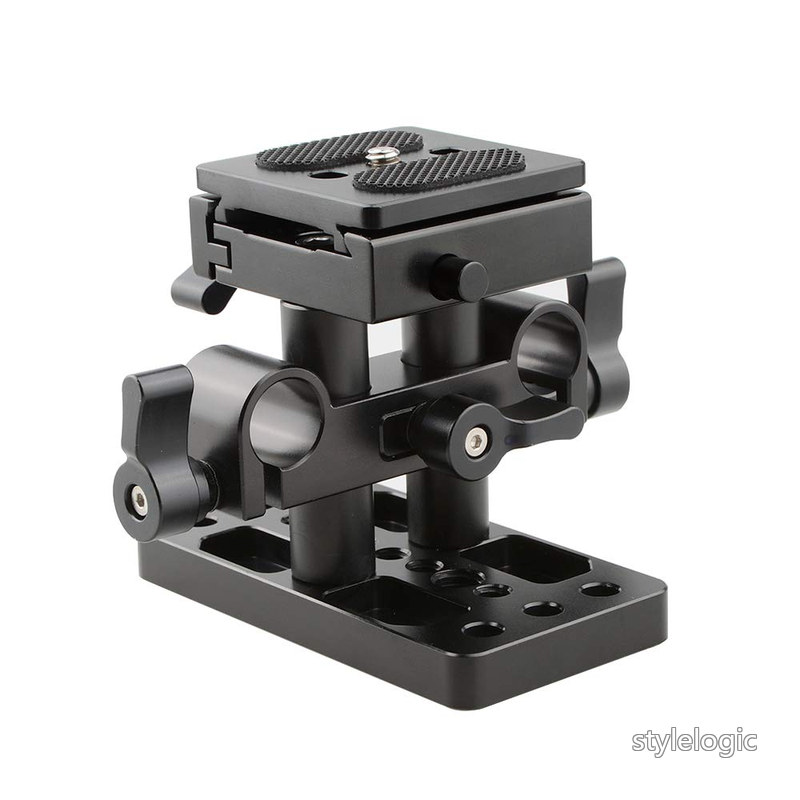 【送料無料】CAMVATE 汎用ベースプレート（for Arca-Swiss互換） 高度調整可能 15mmレールロッドサポートシステム対応 撮影安定性機材｜StyleLogic