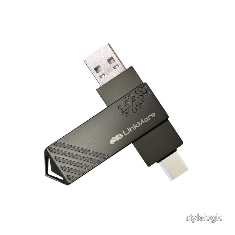 【送料無料】LinkMore 512GB USBメモリ 2in1 OTG対応 Type-A & Type-C 360度回転式 合金製【最大読込150MB/s】｜StyleLogic
