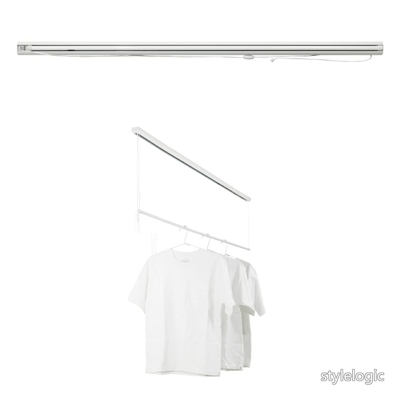 【送料無料】竿付室内物干し 1200mm 茶箱 00559034-001|StyleLogic