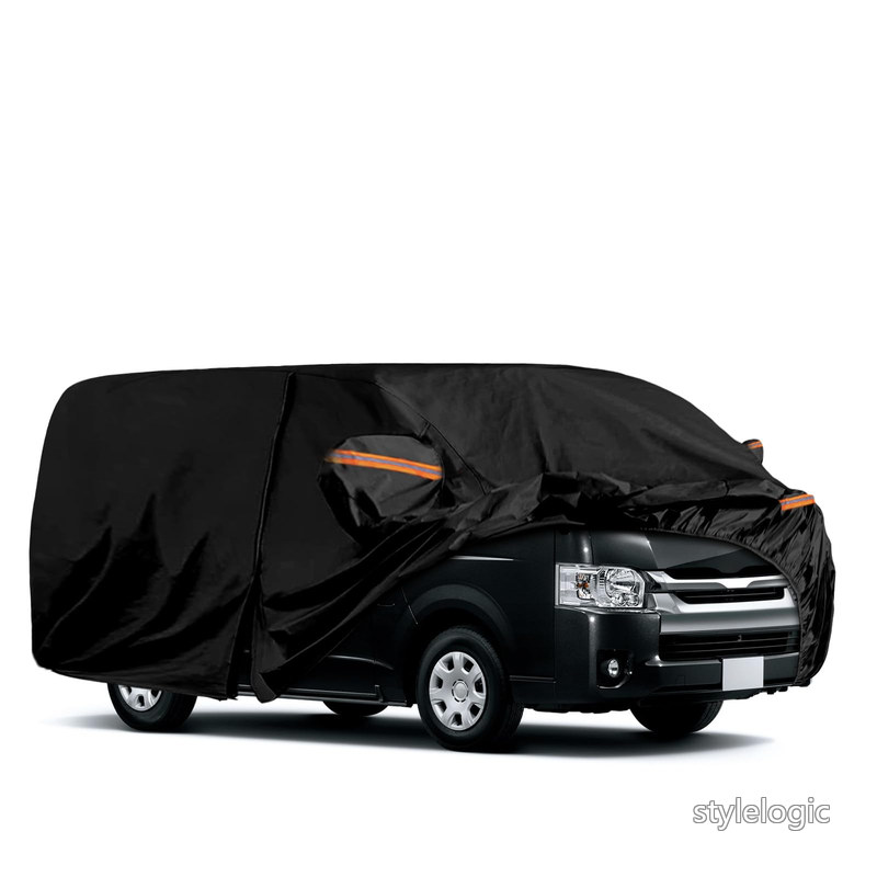 【送料無料】トヨタ・ハイエース200 車カバー 自動車ボディカバー ミニバン 防水 裏起毛 防塵防紫外線 雨雪対策 黒 四季対応｜StyleLogic