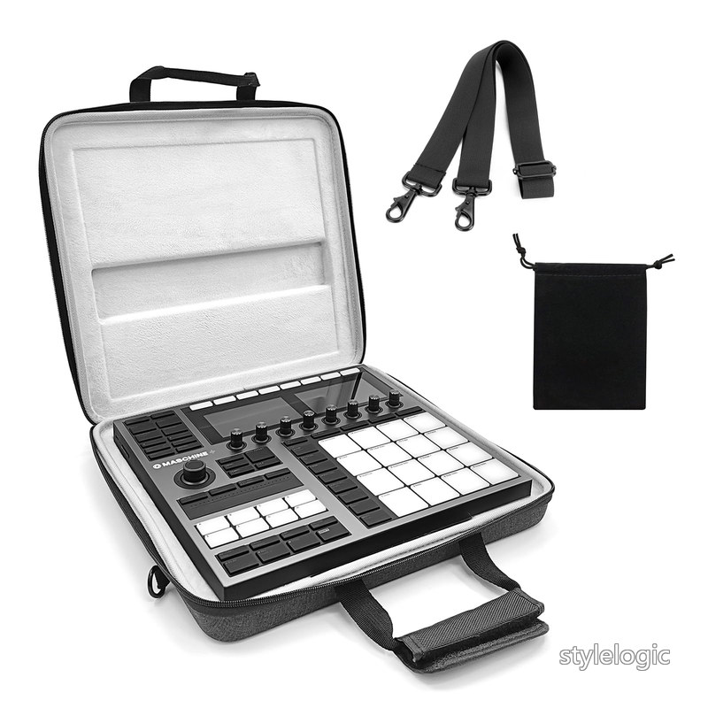 【送料無料】Musiin Native Instruments Maschine対応プレミアムベルベットハードシェルケース+Plus Case NI MK3カバードラムコントローラーアナログデバイスバッグストラップ付き (グレー)｜StyleLogic