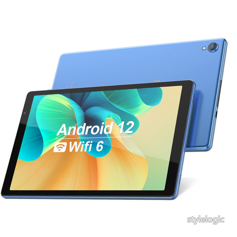 【送料無料】ブルーのAndroid 12 タブレット、10 インチ IPS HD タッチ スクリーンとデュアル スピーカー、4GB RAM、32GB ROM、クアッドコア プロセッサー、2.4G Wi-Fi、1TB拡張可能、6000mAh 長いバッテリー寿命｜StyleLogic