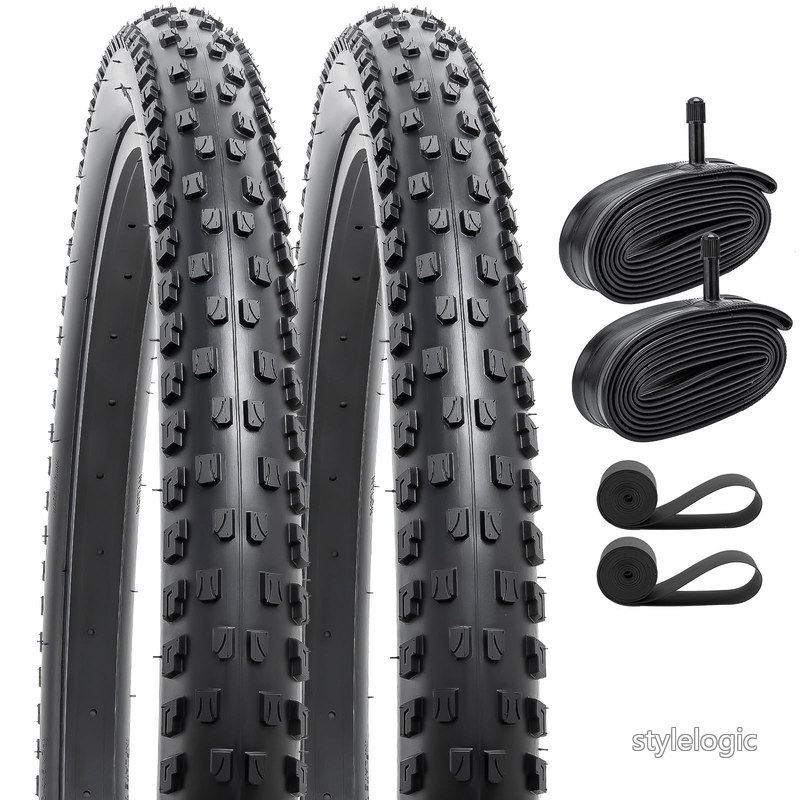 【送料無料】YunSCM 2本セット 27.5 2.1 タイヤ 27.5x2.10 54-584 自転車タイヤ + チューブ 米式バルブ32mm + リムテープ+タイヤレバー 適用 27.5インチ 2.1 マウンテンバイク、クロスバイク Y-2115｜StyleLogic
