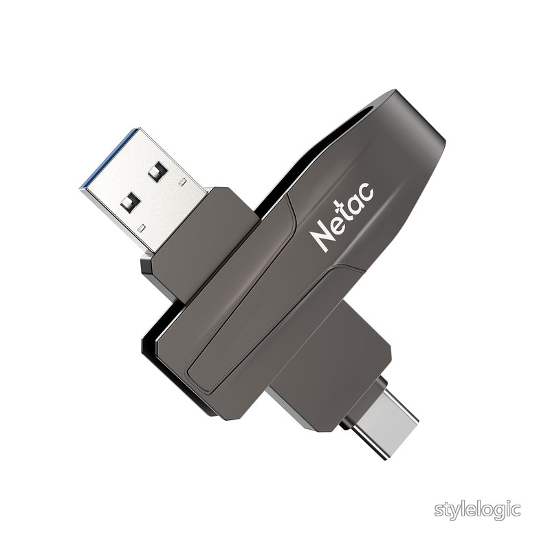 【送料無料】Netac 外付け SSD 256GB USB3.2Gen2 最大550MB/s USB C&USB A対応 2in1 USBメモリサイズ 超小型 亜鉛合金筺体 50g ポータブルSSD メーカー５年保証 US8｜StyleLogic