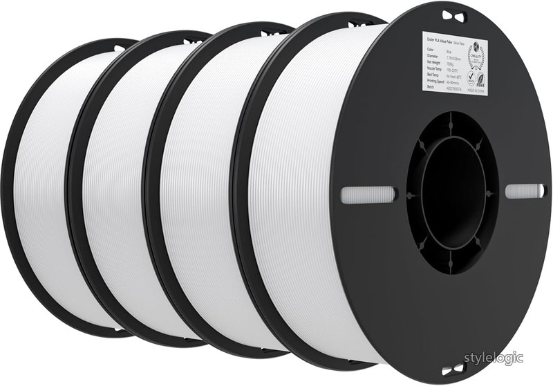 【送料無料】Creality Ender-PLA フィラメント 4パックセット 3dプリンター用フィラメント 1.75mm 寸法精度&plusmn;0.03mm もつれず 目詰まりなし ゆがみがない 反りなし 3Dプリンター用 スプール造形材料 1kg*4パック合計4kg ほとんどのFDM 3Dプリンターに対応｜StyleLogic