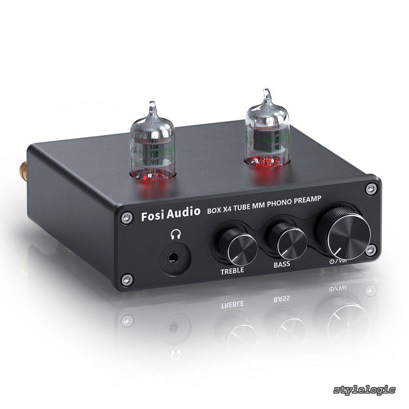 【送料無料】Audio BOX X4フォノプリアンプ&ヘッドフォンアンプ 6J1真空管搭載 MMターンテーブル用蓄音機用プリアンプ レコードプレーヤー用プリアンプ ボリューム・ベース・トレブルコントロール付き Hi-Fiプリアンプ|StyleLogic