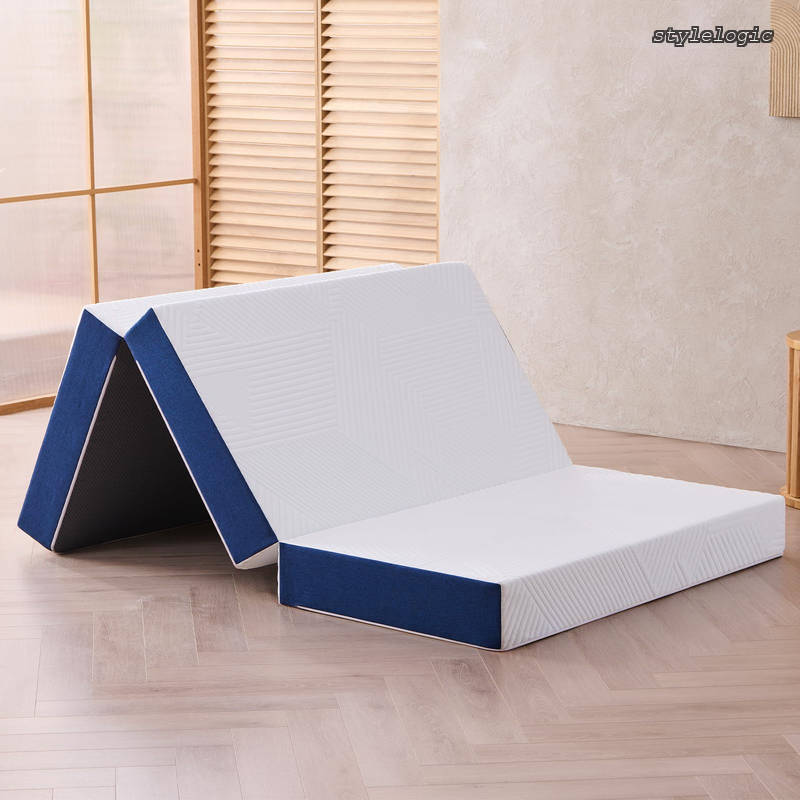 【送料無料】セミダブル 厚さ10cm 低反発+高反発 フィット感 折り畳み可能 底面滑り止め付き 洗えるカバー付き|StyleLogic