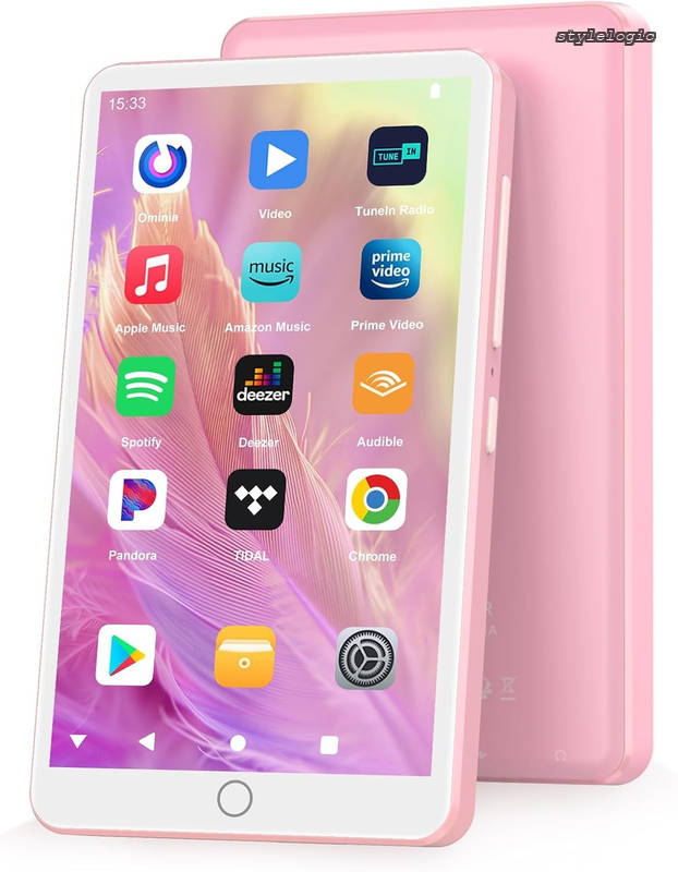 【送料無料】MP3プレーヤー 144GB Android 13 mp3プレーヤー Bluetooth WiFi搭載 2000mAhバッテリー APPダウンロード可能 動画再生 録音 FMラジオ 車載Bluetooth対応 ピンク|StyleLogic