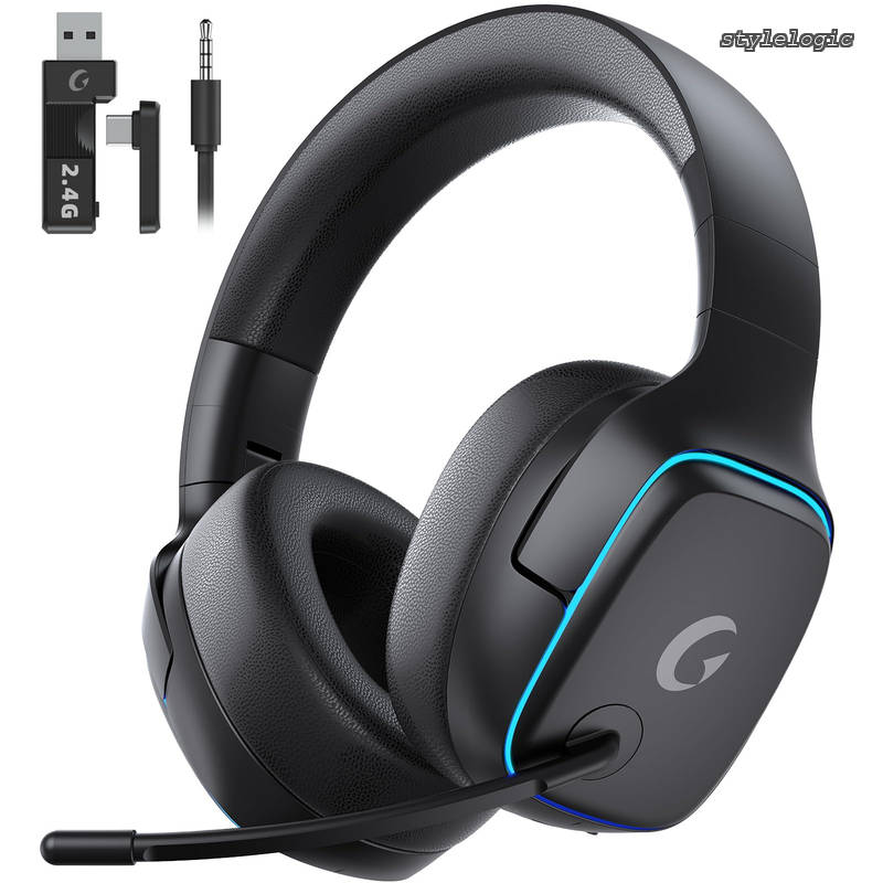 【送料無料】ps5 ヘッドセット 【2.4G USB/Type-cアダプター/Bluetooth 5.3/有線】 4WAY接続 7.1ch サラウンド＜20ms超低遅延ゲームヘッドセット 軽量/アクティブノイズキャンセリング / 50MMドライバー立体音響 / RGB ライト/最大約70時間バッテリー / 急｜StyleLogic