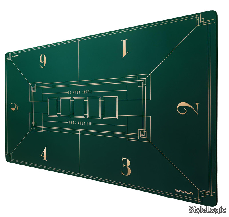 【送料無料】Nash ポーカーマット テキサスホールデム 120x70cm|アール・デコ調プリント ポータブルプレイマット 滑らかな手触り 騒音軽減(グリーン)|StyleLogic