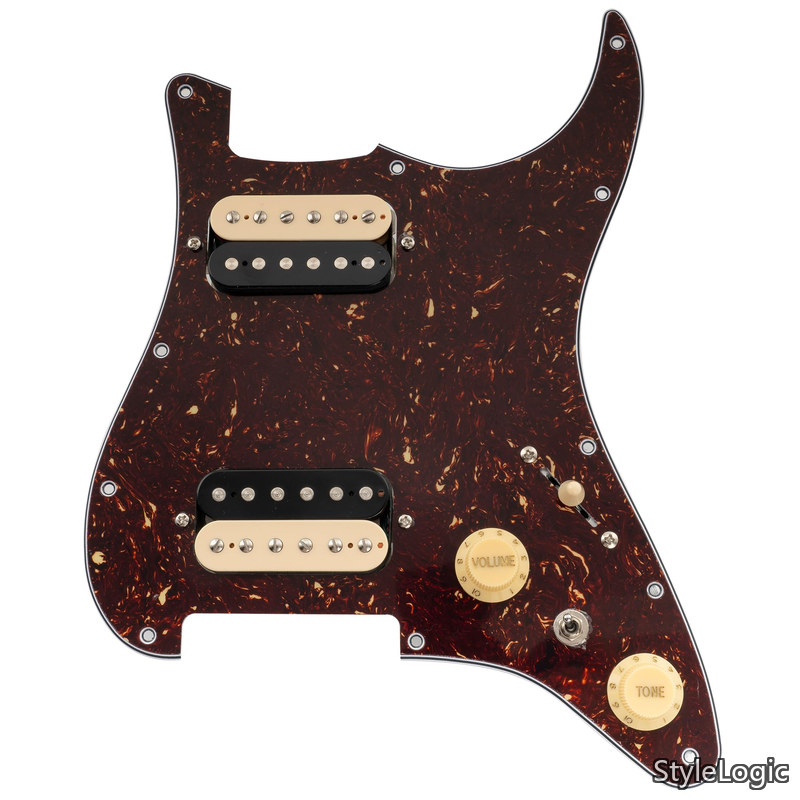【送料無料】Pro SE ST-HH-OMHA 配線済みピックガードアルニコ5ハムバッカーとミニトグルスイッチ セットストラトエレキギター用 4プライべっ甲柄|StyleLogic