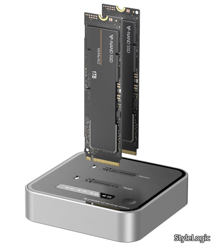 【送料無料】NVMe SSDエンクロージャ、USB 3.2 Gen 2x2 SSDデュプリケータ、20Gbpsリード/ライトSSDリーダー NVMeエンクロージャ、最大8TB容量まで拡張可能、ツール不要|StyleLogic