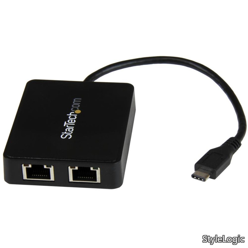 【貨物輸送無料】USB-C繋ぎ合わせる2ポートギガビット有線ローカルエリアネットワーク取り替えっこアダプター USB 3.0 A界面 x1付き添い人 USB Type-C(牡) - 2x RJ45(刃針) US1GC301金2R