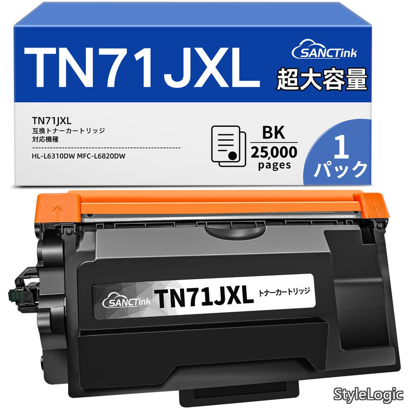 【貨物輸送無料】TN71JXL 黒いこと トナーカートリッジ 大電気容量 モノクロ 茶飲み友だちBrother相応う型番 HL-L6310DW MFC-L6820DW 相応う 取り替えっこトナー TN71J 約25 000枚刷り上げる能力のある 最新集積回路チ