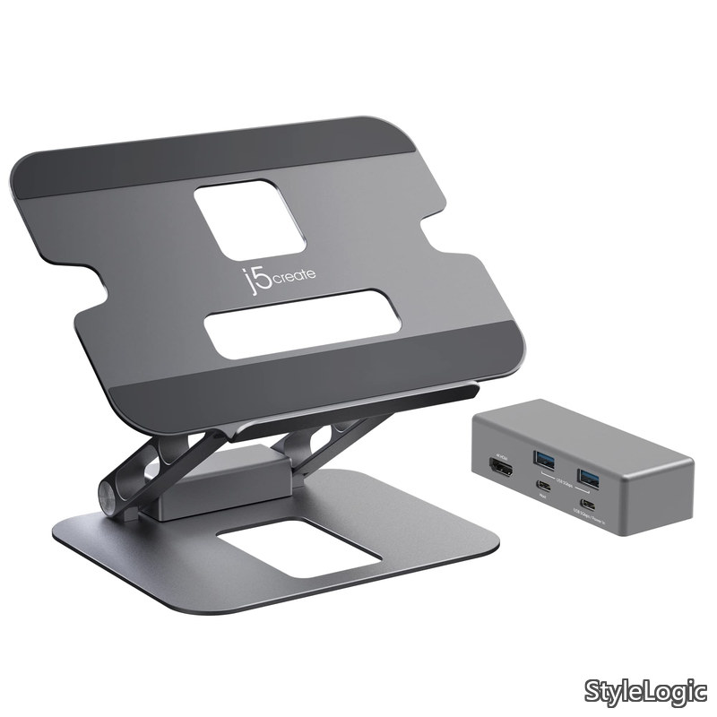 【貨物輸送無料】ノートパソコンスタンド 原則として型 USB-C 6インチ1 縛ステイション（羅針盤くっ付ける） 軽銀アロイ照明ランプ 高的確さ蝶つがい 無座標軸角度合わせる 大きさ16inまで相応う 滑