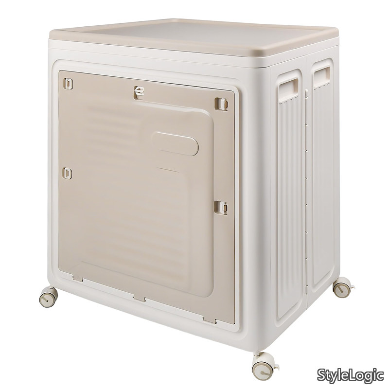 【貨物輸送無料】折りたたみ 蓋付き添い人 大電気容量120L お召しもの入れもの お召しもの・布団・遊び道具納める キャスター付き添い人 積み重ね能力のある 防塵 防湿 強耐荷重 精神的な統合飾り気の無い 幅57.5×奥ふかさ39.5×高さ67.5糎
