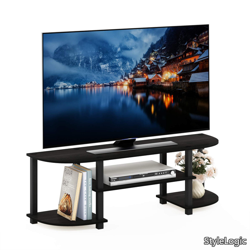 【貨物輸送無料】テレビ受像機台 曲がることS熱電子管 広広とした エスプレッソ/黒いこと 34.04×120.02×40.39糎 【日本置き目インポート品】