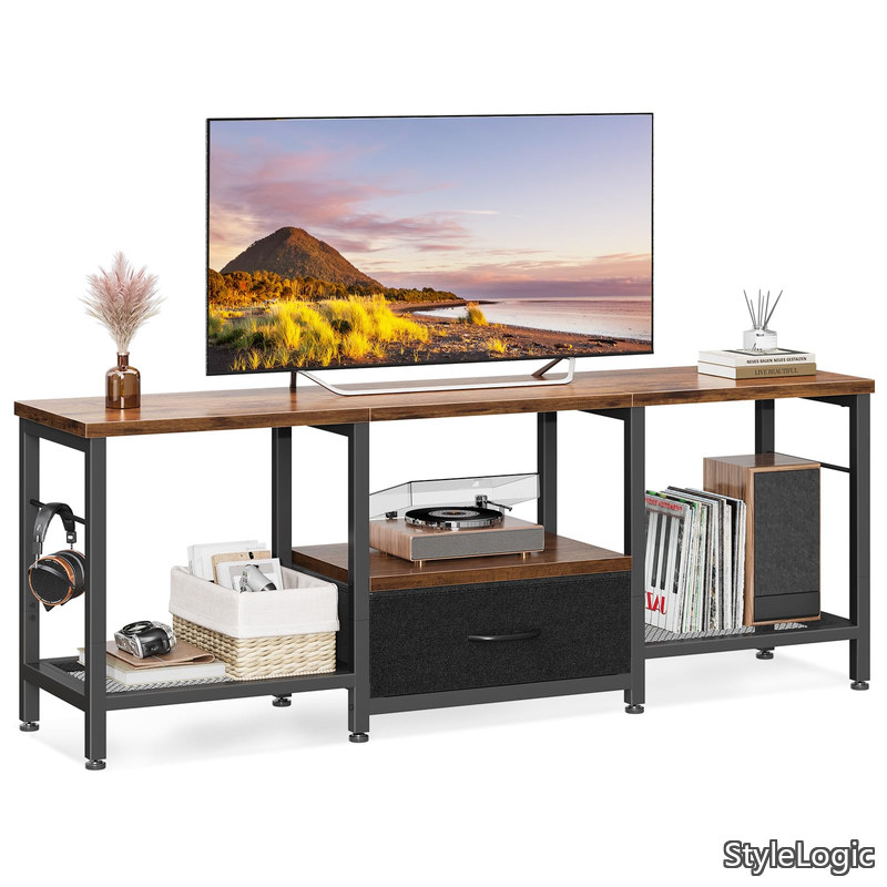 【送料無料】テレビ台 47型対応 ローボード 幅120×奥行29×高さ50cm 簡単組立 耐荷重40kg 引き出し付き 脚付き (ビンテージ)|StyleLogic