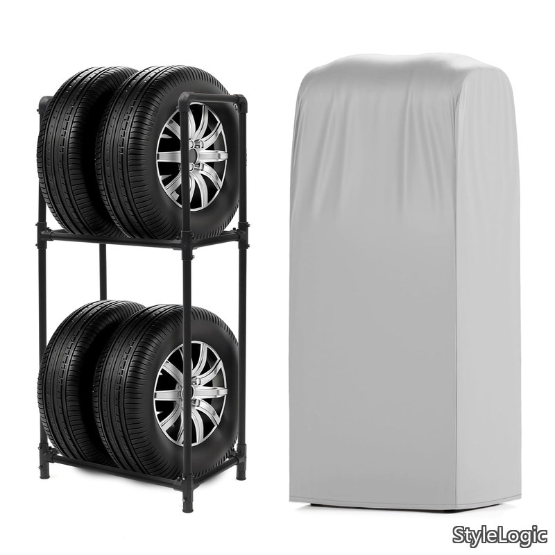 【貨物輸送無料】4本 押しかぶせる 仕掛ける 室外 タイア納める 軽自動車 決まり切った乗用車 幅72.5×奥ふかさ47×高さ142 タイア蔵置き タイア置き タイヤラックカバー タイア押しかぶせる タイヤステーショ