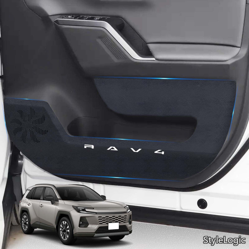 【貨物輸送無料】RAV4 XA60系 専用腹積もり ドアキックガード ドアトリムガード 黒いこと腰かけ RAV4 2025年 相応う カスタムロゴタイプ 車用ドアキックガード プロテクションフィルム 部屋の入り口