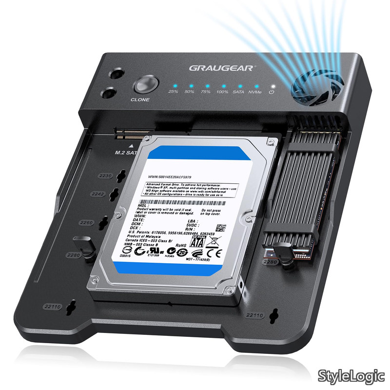 【貨物輸送無料】M.2 NVMe \u0026 SATA SSD/HDD ハードドライブドッキングステーション USB-C 10Gbps 読み手/クローナー SATA SSD\u0026HDD to M.2 NVMe SSD変換器 オフラインク