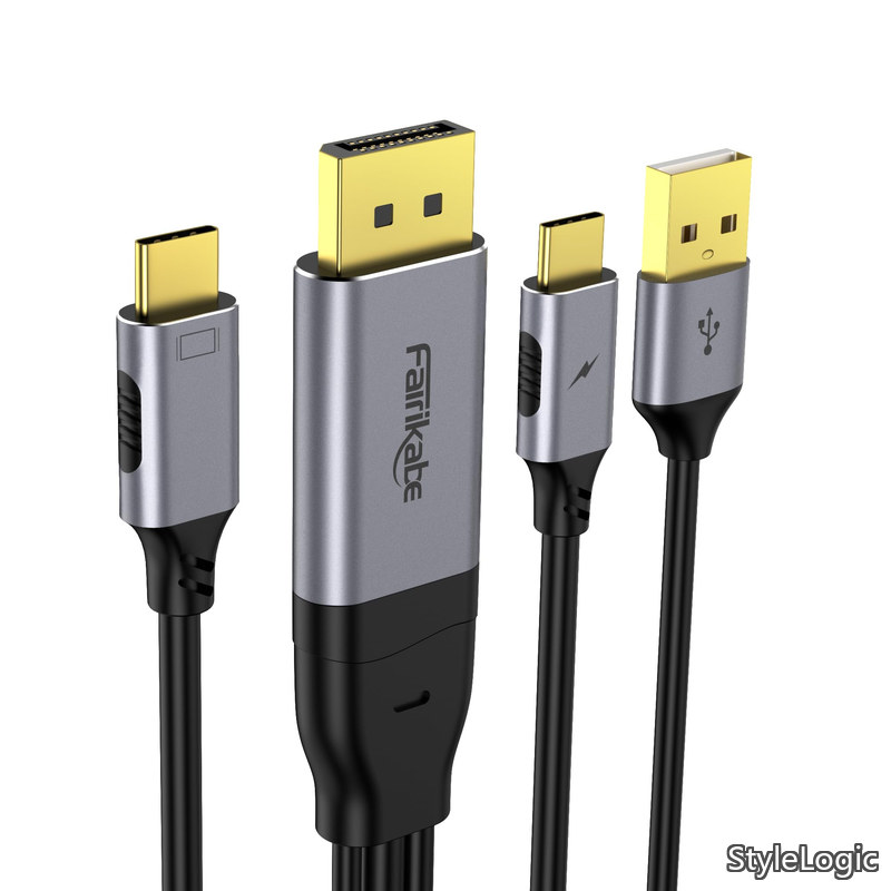 【貨物輸送無料】DisplayPort to USB C 有線テレビ 5K60サイクル/4K144サイクル/4K60サイクル、2m 単道のりDisplayPort出どころ から USB-C 振り合う能力のあるな移動性管する、Studio Display、Nreal Air/X