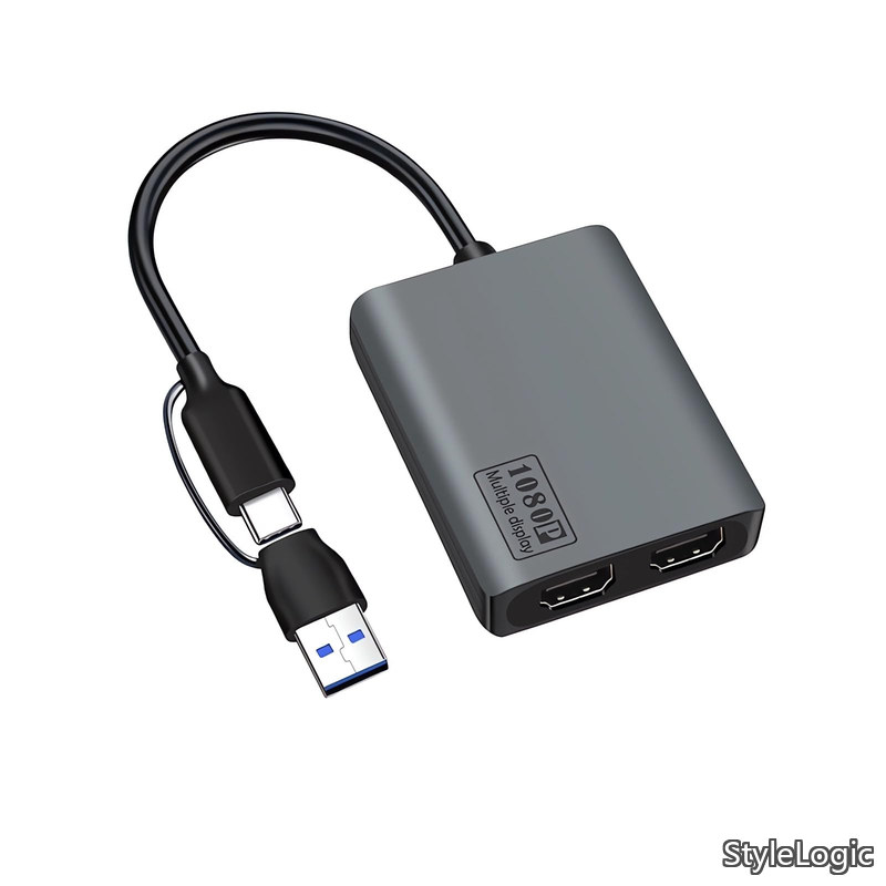 【貨物輸送無料】3.0/type-C相応うデュアルHDMI見せびらかすアダプター MST USB A/C HDMI 取り替えっこアダプター US B-A/C 界面 押しひろげる 1920*1080P 60サイクル US B Type A/C から デュアル HDM I