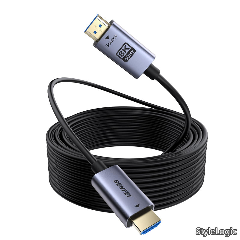 【貨物輸送無料】8K HDMI 2.1 グラスファイバー有線テレビ 30m 100フート - 8K@60サイクル、4K@240サイクル、48Gbps 高速道路、壁内架線相応う CL3 標準尺度、eARC/活動的HDR/HDCP 2.3 相応う - なおなお書き5、