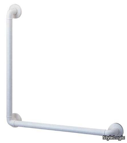【送料無料】手すり L型ニギリバー トイレ・バス等 ビス・プラグ付き 白 W5792L-600X400｜StyleLogic