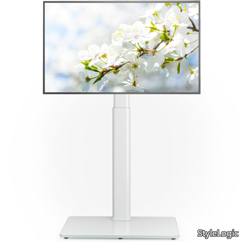 【貨物輸送無料】AX WABER テレビ受像機照明ランプ 壁寄せ白いこと ご機嫌印字機 テレビ受像機台 tv照明ランプ 27~60in相応う VESA/横100～400粍/縦100～400粍 高さ調節する能力のある 働き掛ける35°首振 耐荷