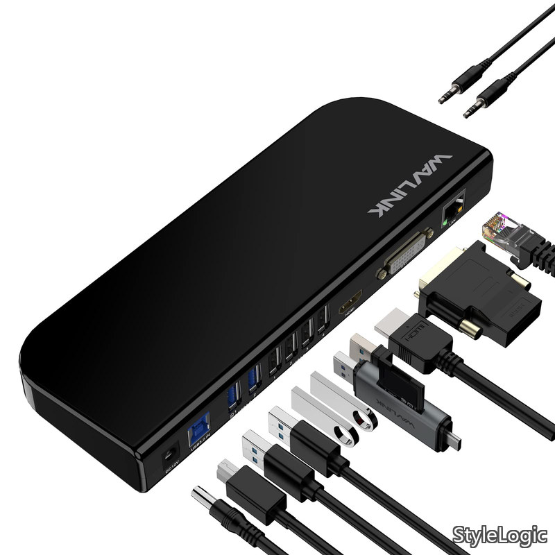 【送料無料】USB 3.0 ユニバーサルドッキングステーション4K@30Hz HDMI ユニバーサル ドッキング ステーション、デュアル ビデオ: HDMI および DVI/VGA、ギガビット イーサ｜StyleLogic