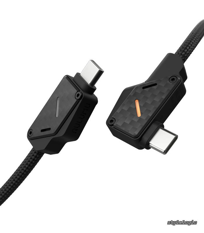 【貨物輸送無料】M07 240W USB-C to USB-C カーボンファイバーケーブル | USB 3.1 Gen2 10Gbps | 4K@60サイクル 挿し絵最終生産物・手っとり早い申し受ける相応う | iPhone 17/16/15 Pro Max、NVMe SSD、Galaxy S25/S24/S23 Ultra、MacBook Pro 相応う - 黒いこと 6.6 FT